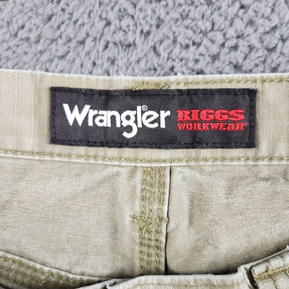 Wrangler Carpenter Cargo Pants Men's 36x33 Beige Ripstop Workwear Riggs Relaxed - Picture 7 of 11